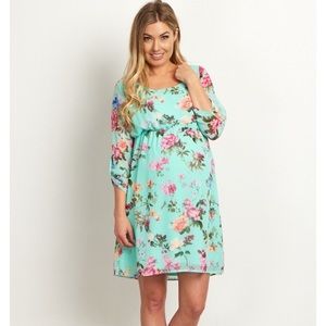 pink blush chiffon maternity dress